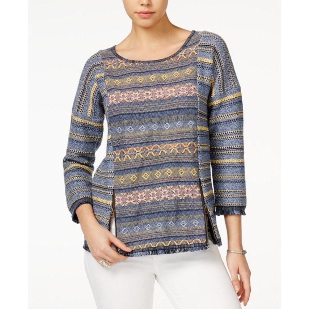 Lucky Brand Bohemian Sweater with Fringe